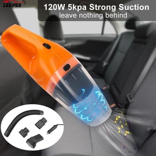 Car Handheld Vacuum Cleaner Wet and Dry Dual Use Car Clean Accessories 120W with LED Light 12V Protable Vacuum Cleaning