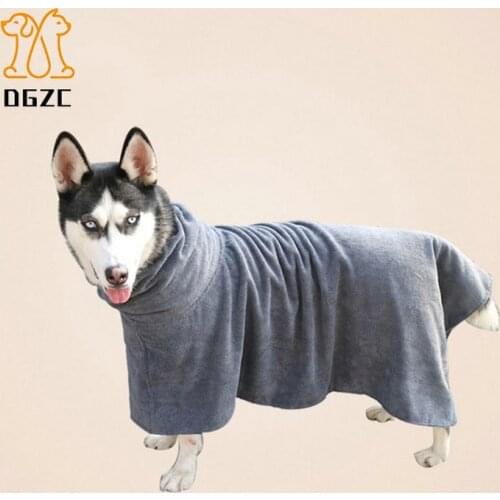 Pet Bathrobe Dog Bath Towel Ultra Absorbent 100% Cotton Super Absorbent Pet Drying Towel Embroidery Paw with Waist Belt