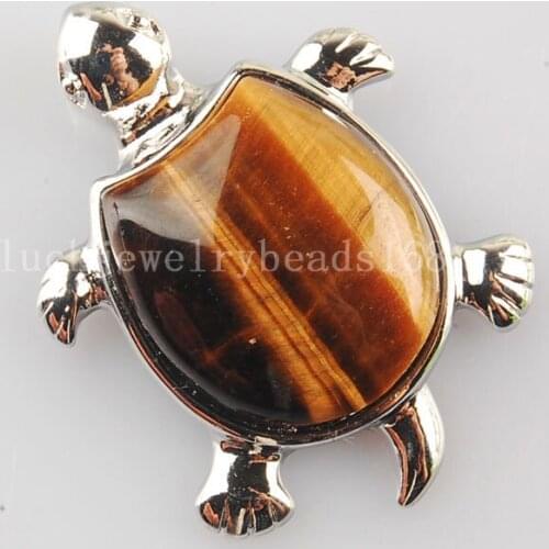 Free Shipping Women Fashion Jewelry 39x29x12mm Tiger Eye Turtle Pendant Bead 1Pcs C2919