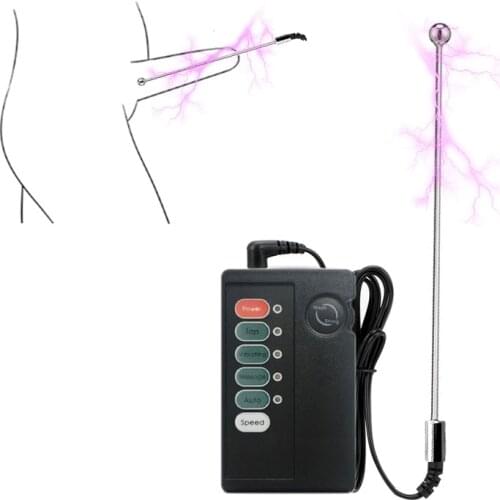 Stainless steel male bi-polar Electric shock urethral penis plug dilator device metal electro stimulation sex toy for men