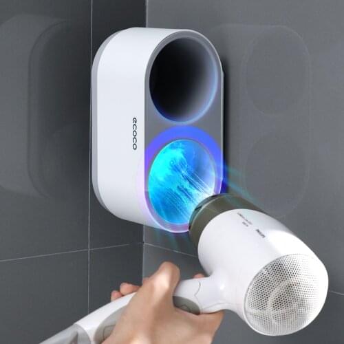 Hair Dryer Holder Bathroom Supplies Organizer Rack Self-Adhesive Blower Storage Shelf No Drilling Dustproof Stand For Bathroom