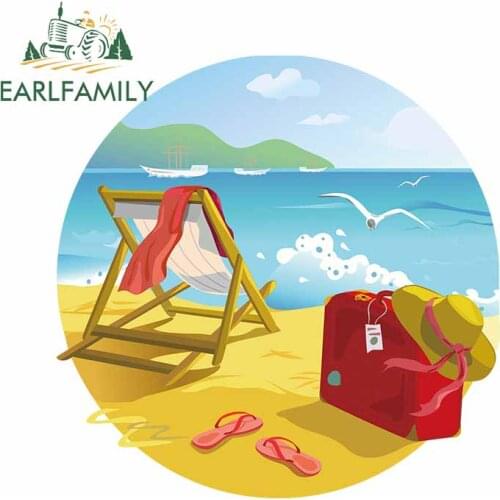 EARLFAMILY 13cm x 12.9cm For Tropical Islands Resort Beach Car Decal Cartoon Car Stickers Personality Creative for VAN JDM RV