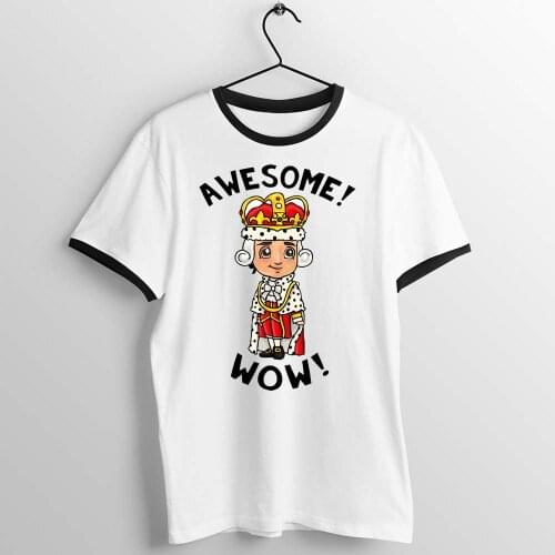 Black Trim T Shirt Hamilton King George Wow Awesome Artwork Printed Tee