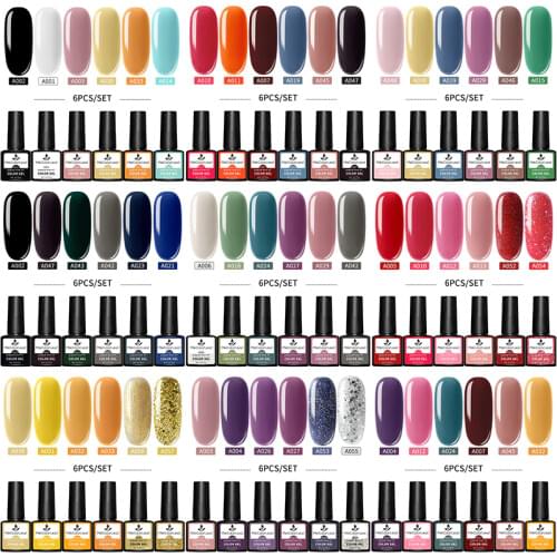 Msk Color Lead 8ML Nail Gel Polish Set 6Pcs For Baking Nail Art Manicure Semi Permanent UV LED Gel Polish Varnish Nail Gel