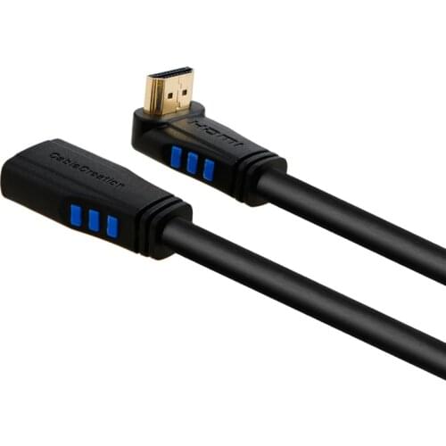 HDMI 2.0 Male to Female Extension Cable, Downward Angle 90 Degree 4K(60Hz),3D Video, Ethernet, Audio Return Channel