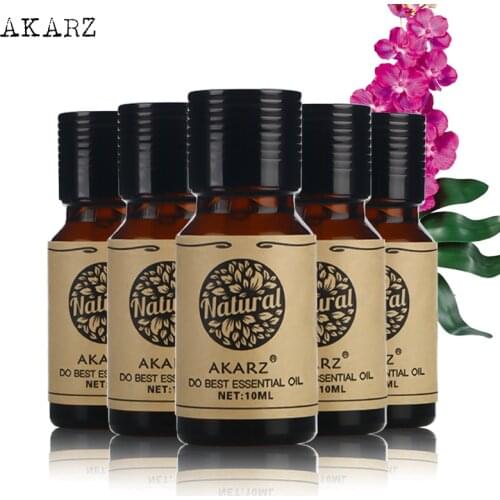 AKARZ Famous brand Helichrysum rose peppermint lemon Vanilla essential oil For Aromatherapy Massage Spa Bath skin care 10ml*5