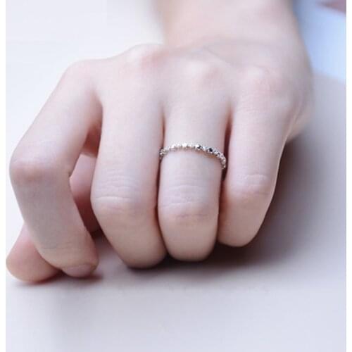 Cute Super Thin Silver Plated CZ Zircon Star Rings Wedding Engagement Party Gifts For Women Lady Girl Lovers Rings Fine Jewelry
