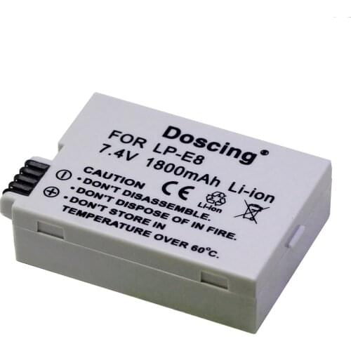 1pc 7.4V 1800mah LP-E8 LP E8 LPE8 Li-ion Digital Battery For Canon EOS 600D 650D 550D 700D T4i T5i Rebel T2i Camera