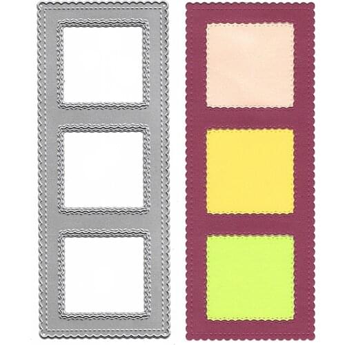 Frame Slimline Card Cutting Dies Scrapbooking Paper Embossing Folders for Card Making Craft Hobby Punching Stencil Metal Dies