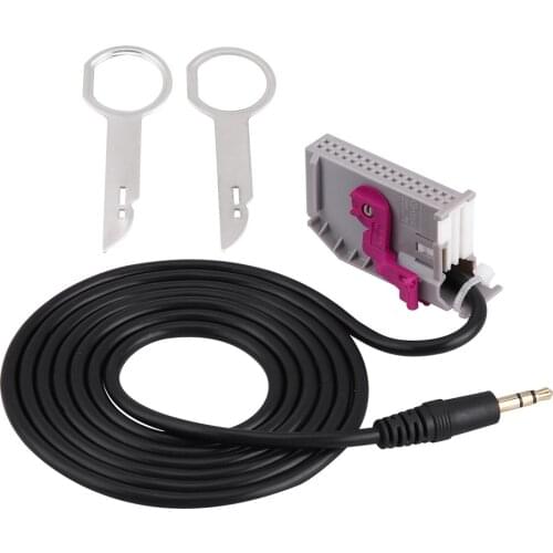 SOONHUA Retrofit Adapter Cable Car Navigation 3.5mm Jack Aux-In Audio Cables Adapter With Removal Tool Keys For Audi RNSE Stereo