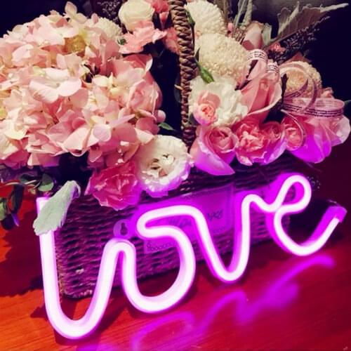 Neon Lamp LOVE Confiding Love Marriage Proposals Bedroom Beer Party Restaurant Room Cell USB Dual Dual-Use Decoration Night Lamp