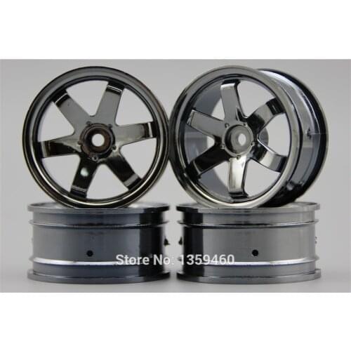 4pcs 1/10 Touring&Drift Wheel Rim W6SCH(Chrome Gray) 3mm offset fits for 1:10 Touring&Drift Car 1/10 Rim 10012