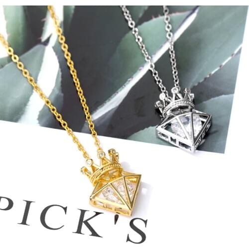 Zirconia Crown Necklace Pendant Hot Selling Choker Collares Necklace For Women Gifts For The New Years Bijoux Femme