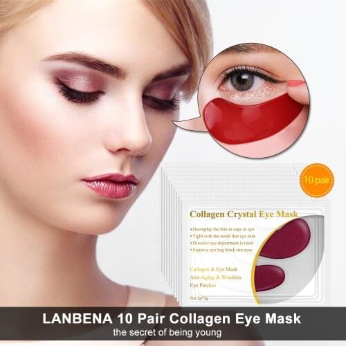 10pcs Eye Mask Crystal Collagen Eyes Mask Patches for Eye Care Mask Anti-puffiness Eyelid Patch Anti-Wrinkle Gel Eye Pads makeup