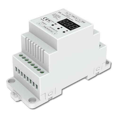 DS DIN DMX512 to SPI Converter DMX decoder with standard DMX512-compatible interface, DMX address can be easily set and display