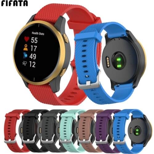 FIFATA 18 20 22mm Silicone Watch Band For Garmin Venu Vivoactive 4S Vivoactive 4 3 Bracelet For Forerunner 245/245M Wrist Strap