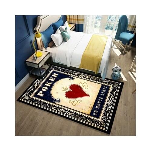 Retro Creative Poker Carpet Rectangle Cartoon Classic Bedroom Living Room Decoration Mat