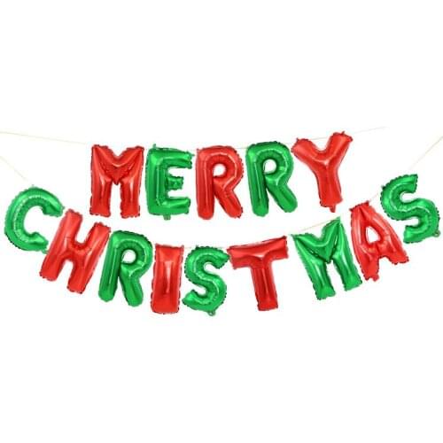 Christmas Balloon 16 Inch Merry Christmas Letter Balloon Mall Festival Party Decoration Aluminum Foil Balloon Package