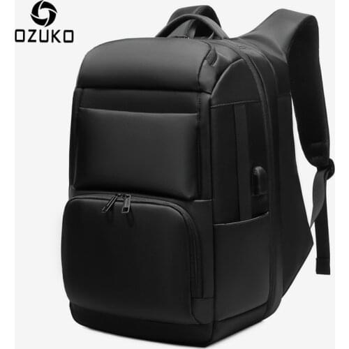 OZUKO Men 17 inch Laptop Backpack Large Capacity USB Charging Backpacks Male Anti Theft Travel Bag Business Waterproof mochila