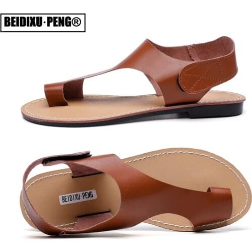 Women PU Leather Shoes Comfy Platform Flat Sole Ladies Casual Soft Big Toe Foot Correction Sandal Orthopedic Bunion Corrector