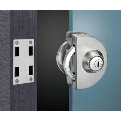 Glass Door Lock, Latches,304 stainless steel,without hole,One door,Bidirectional unlock, Frameless glass door CP398