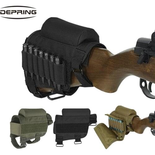 Tactical Buttstock Cheek Rest with Ammo Carrier Case Holder Magazine Pouch for Rifle for .300 .308 Winmag