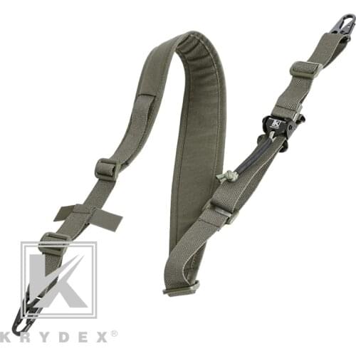 KRYDEX Tactical Rifle Sling Shooting Hunting Combat Modular Strap Removable 2 Point / 1 Point 2.25" Padded Rifle Accessories RG