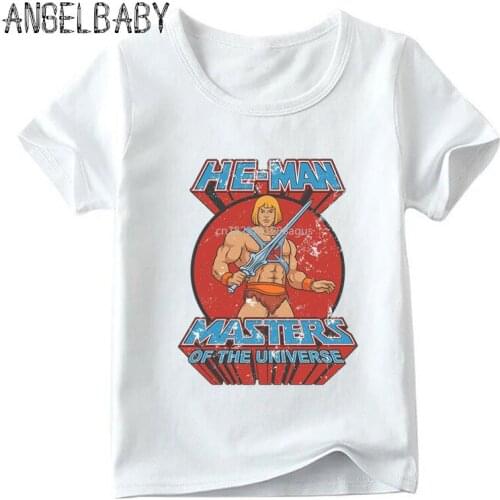 Boys/Girls Masters of The Universe He-Man Print Funny T-shirt Children Summer Tops Kids Cartoon Casual Baby T shirt,ooo5258