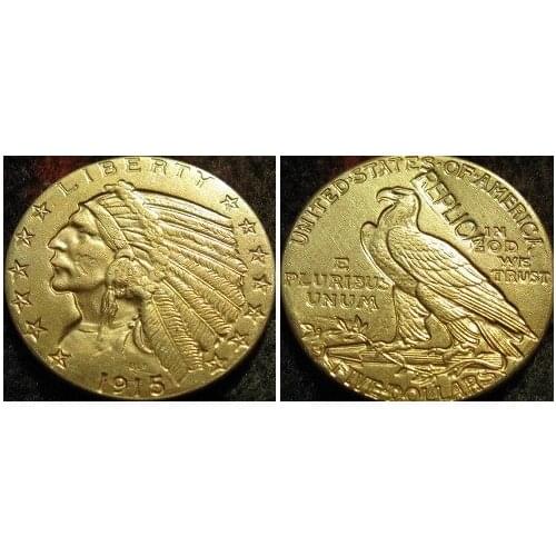 5 GOLD Indian Half Eagle 1915-S copy coins