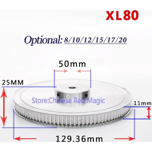 XL80 80 tooth Timing Pulley Aluminum 3D Printer Parts 80XL 80teeth Width 11mm Synchronous Wheel Gear