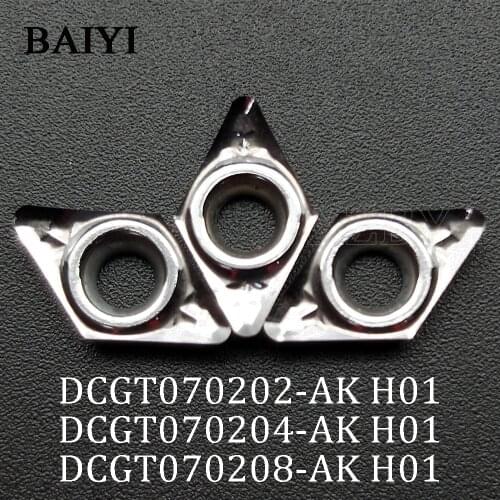 10pcs DCGT070202-AK H01 DCGT070204-AK H01 DCGT070208-AK H01 Aluminum Cutting turning tools CNC Insert DCGT070202/070204/070208