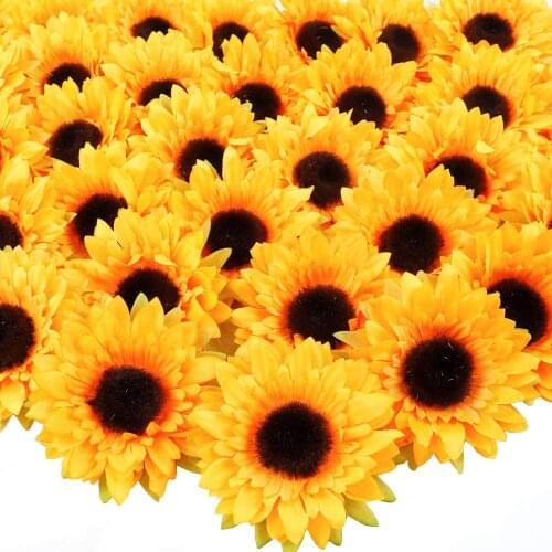 10Pcs Artificial Sunflower Heads Silk Sunflowers Fake Sunflowers Heads for Home Party Wedding Sunflowers Decor Sunflowers Craft