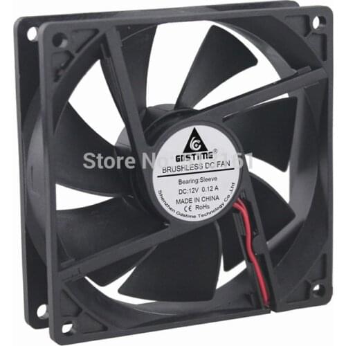 10pcs/lot Gdstime DC 12V 92X92X25 92mm 2Pin 9225 Axial Cooling Fan