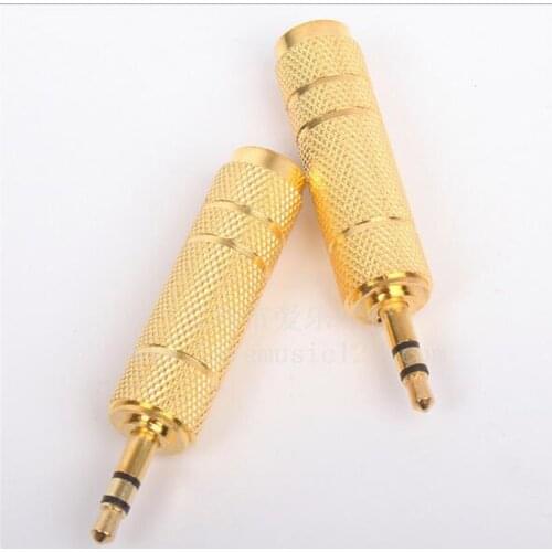 2Pcs Guitar Cable Audio Cable Adapter Small Turn Large (6.5 Transfer 3.5)