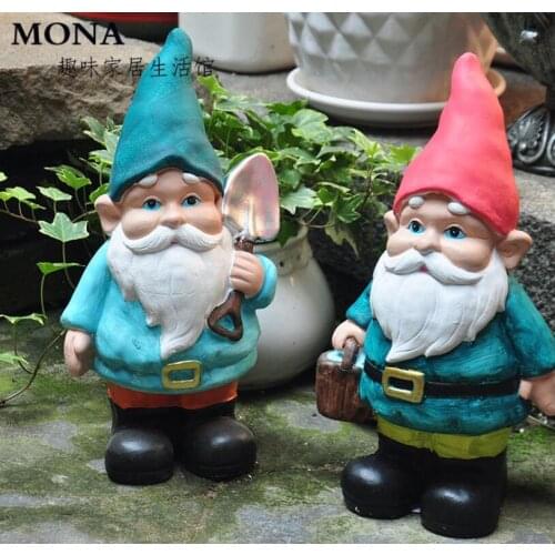 32CM BIG SIZE GARDEN RESIN OLD MAN GNOME ELF FIGURINE COURTYARD DWARF STATUES HOME GARDEN OUTDOOR DECORATIONS ORNAMENTS