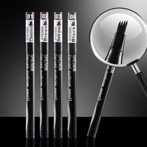 4 Colors Eyebrow Pencil Waterproof 4 Fork Tip Eyebrow Tattoo Cosmetics Long Lasting Makeup Liquid Eye Brow Pencil Maquillaje
