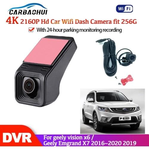 4K HD 2160P Car DVR Dash Camera Video Recorder camera For geely vision x6 For Geely Emgrand X7 2016~2020 2019 2021