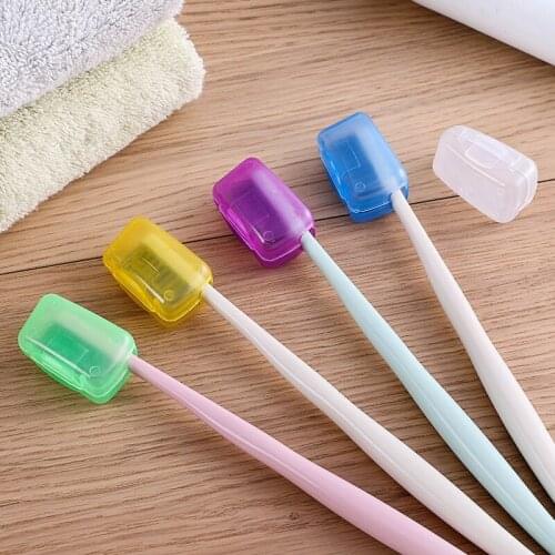 5 Pcs Household Supplies Toothbrush Headgear Travel Portable Storage Box Anti-Bacterial Dustproof Protective Cover Toothbrush