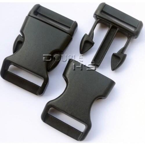 500pcs/lot 1"(25mm)Black Plastic Contoured Curve Side Release Buckles For Backpack Straps