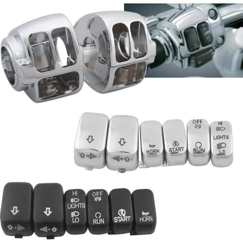 Motorcycle Accessories Switch Housings Cover Switch Cap Buttons For Harley Dyna Fat Bob Sportster 1200 Softail Touring