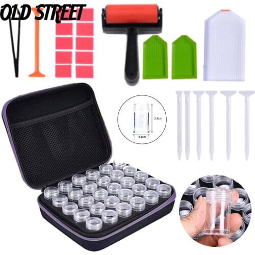 5D Diamond Painting Storage Box 60-Slot Diamond Painting Accessories Tools Jewelry Bead Storage Jar Ring Sparkling rhinestones