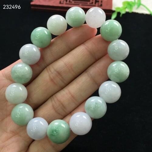 Genuine Green Natural Jade A Gemstone Bracelet 13mm Women Men Natural Jade A Crystal Round Beads Necklace AAAAA