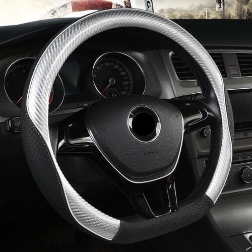 D Shape Steering Wheel Cover Leather Carbon Fibre for VW GOLF 7 2015 POLO JATTA Suzuki Swift 2018 2019 Nissan Rogue 2017 2018