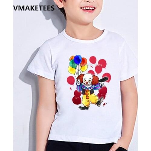 Kids Summer Girls & Boys T shirts Pennywise Movie It Losers Cartoon Print Childrens T-shirt Casual Funny Baby Clothes,HKP5171
