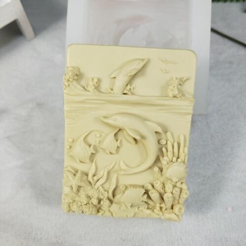 DW0187 PRZY Soap Molds Soap Sea World Dolphin Jumping Silicone Mold Gypsum Chocolate Candle Candy Mold Dolphin Clay Resin Moulds