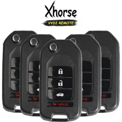 KEYECU 5x XKHO04EN (English Version) Xhorse for Honda Style 3+1 4 Button VVDI Key Tool VVDI2 Wire Remote Key