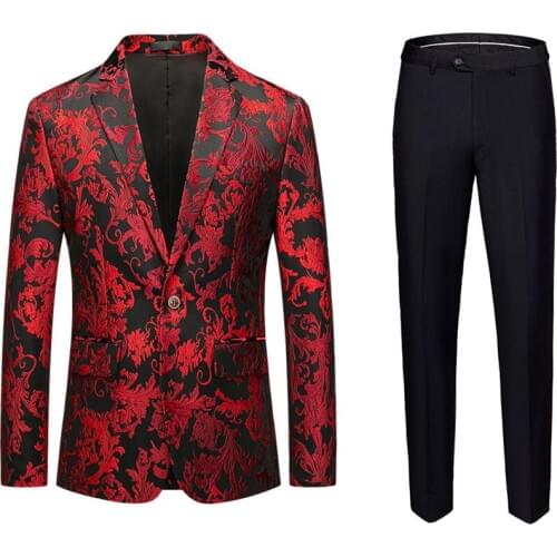 Classic Mens Jacquard Suits Large Size S M L XL XXL 4XL 5XL 6XL Slim Fit Men Business Wedding Banquet Suit Jacket and Pants