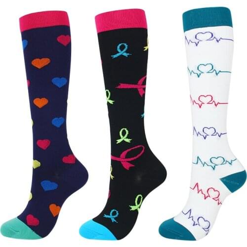 2021 Women Men Compression Socks Best Running Athletic Outdoor Sports Crossfit Flight Travel Nurses Climbing the mountain 3PAIR