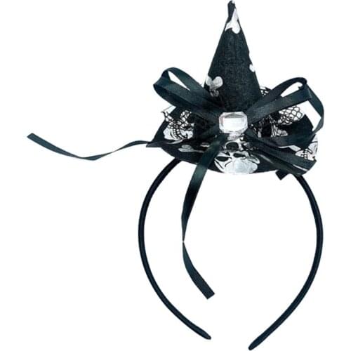 Cosplay Costume Halloween Novelty Headdress Mini Pointy Witch Hat Headband Carnival Cosplay Party Dress-up Accessories