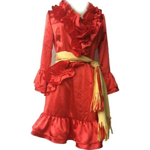 2016 One Piece Boa Hancock Cosplay Costume Pajamas Version In Red Hancock Dress